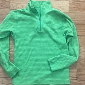 Patagonia Kids Green Striped Quarter-Zip Youth Fleece